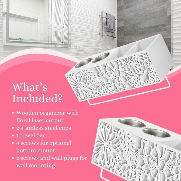 HAIR TOOL ORGANIZER Dryer Storage Blow Dryer Holder Bathroom CRATEHILL (Black) - Picture 5 of 13